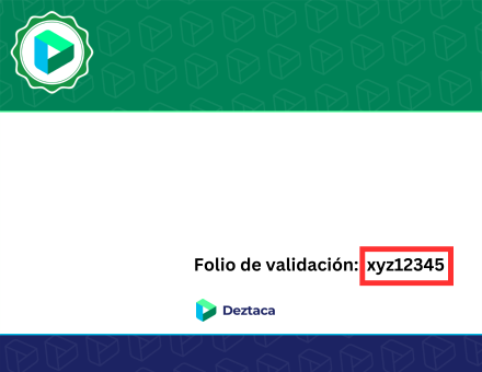 Ubicación del folio de los certificados